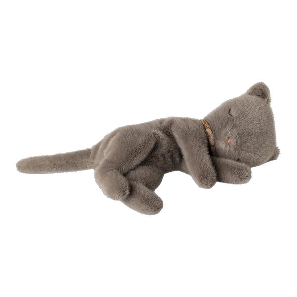 Sleeping Kitten Plush Small Grey