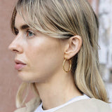 Gold Earrings Entwined Hoop Large