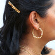 Hoop Earrings Twisted Gold Fresh Water Pearl