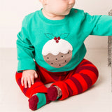 Top Long Sleeve Cotton Christmas Pudding