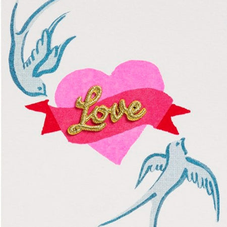 Card Love Birds And Heart