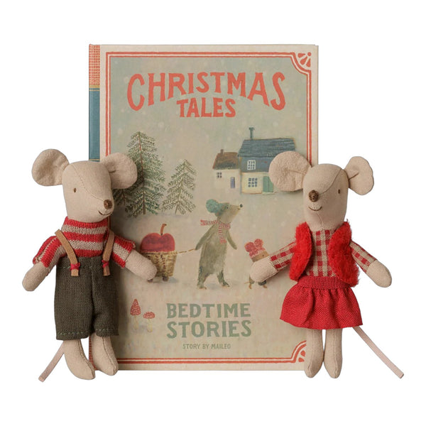 Little Sister And Brother In Book Christmas Mice