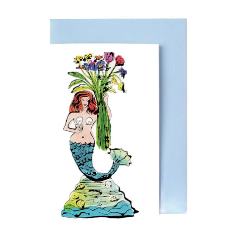 Card Mermaid Flower Posy