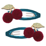 Pom Pom Cherries Hair Clips