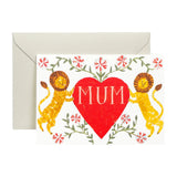 Mothers Day Card Mum Lion Heart