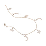 Star And Moon Charm Necklace Silver