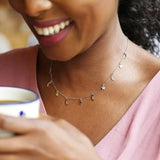 Star And Moon Charm Necklace Silver