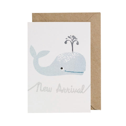 New Baby Card Teal Whale