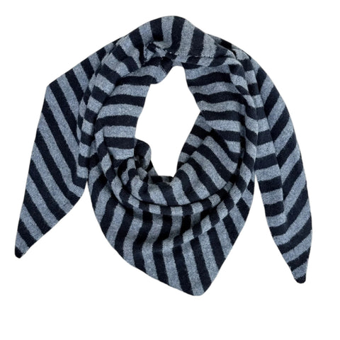 Nordic Stripe Triangle Scarf Navy Blue