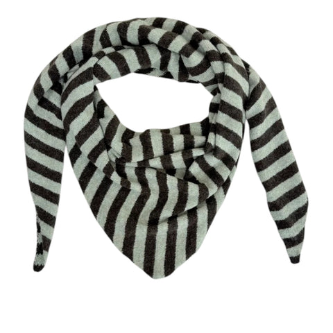 Nordic Stripe Triangle Scarf Khaki Mint