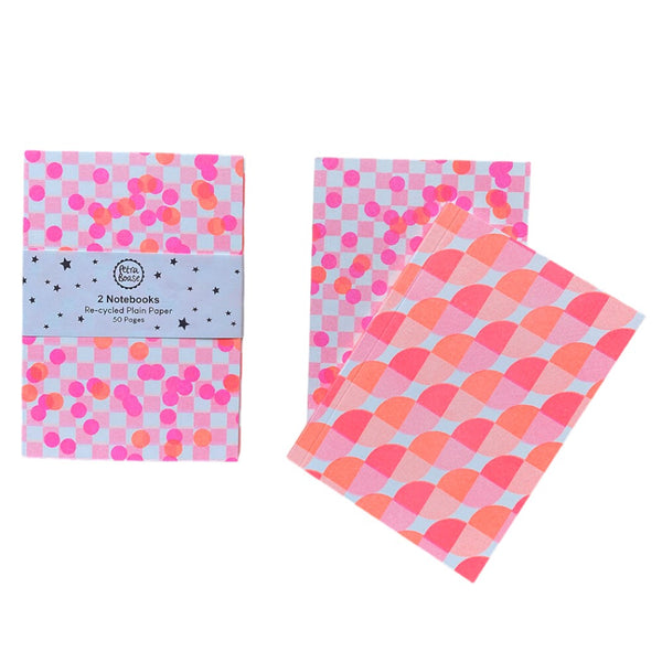 Note Book Set Of 2 Riso Orange Hot Pink