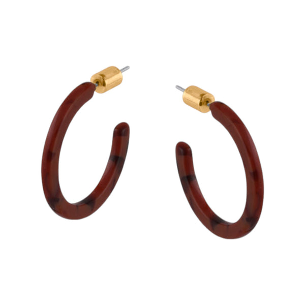 Hoop Earrings Brown Black