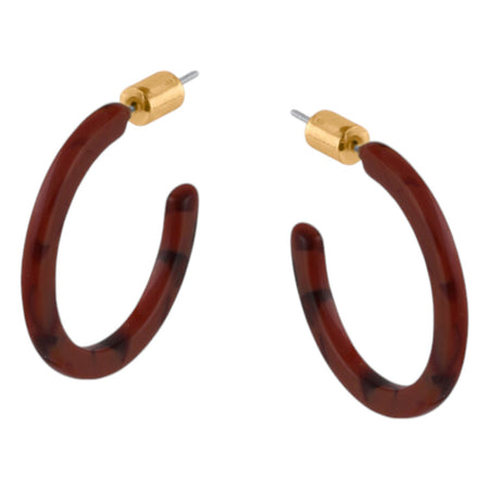 Hoop Earrings Brown Black