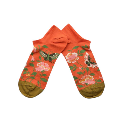 Bonne Maison Trainer Socks Orange Butterfly