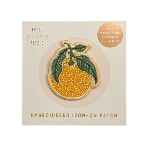 Patch Iron On Embroidered Clementine