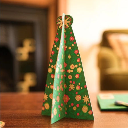 Christmas Card Pop Up Patterned Tree