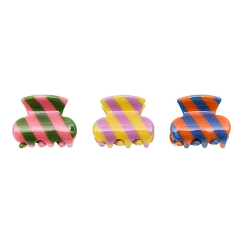 Striped Mini Claw Clips
