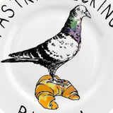 Plate China Pastry Pecking Pigeon