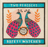 Boxed Matches Two Peacocks