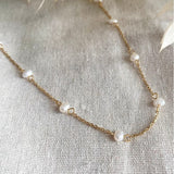 Necklace Gold Plated Pearl Chain