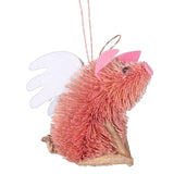 Bristle Angel Pig Christmas Decoration