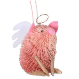 Bristle Angel Pig Christmas Decoration