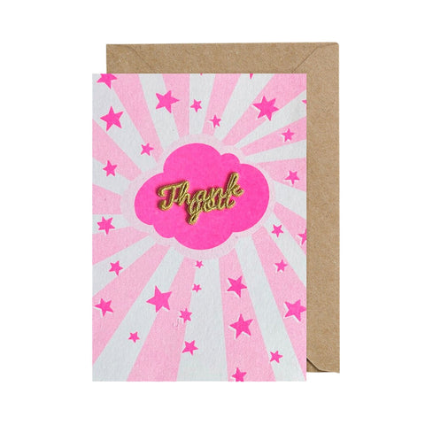 Thank You Card Pink Sunshine