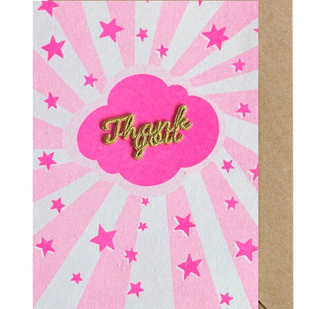 Thank You Card Pink Sunshine