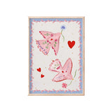 Pink Love Birds Print A4