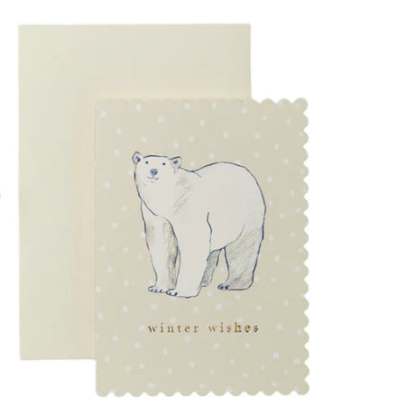 Christmas Card Polar Bear Winter Wishes