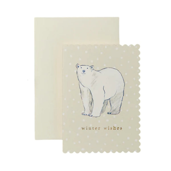 Christmas Card Polar Bear Winter Wishes