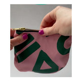 Purse Pouch Cotton Twill Pink Green