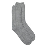 Grey wool sock on a white background