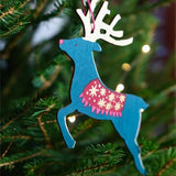 Christmas Decoration Wooden Reindeer Set Of 4