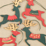 Christmas Decoration Wooden Reindeer Set Of 4