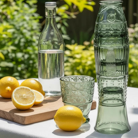 Stacking Glasses Tumblers Green Fish