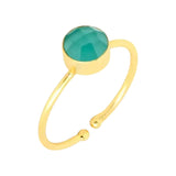Ring Adjustable Size Dotty Aqua Chalcedony