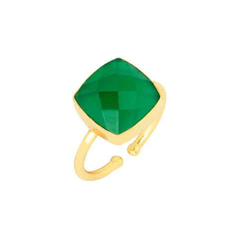 Ring Adjustable Size Darcy Green Onyx