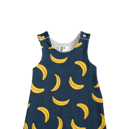 Romper Babygrow Adjustable Size Organic Cotton Navy Banana