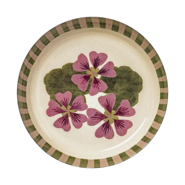 Enamel Tray Round Geranium