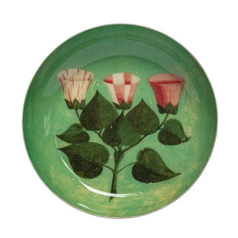 Enamel Tray Round Festival Of Flowers
