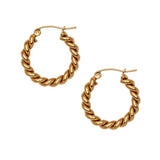 Gold Small Twist Hoop Earrings