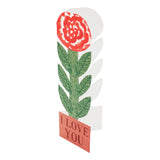 I Love You Card Tall Rose
