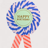 Happy Birthday Card Blue Rosset