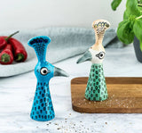 Peacock Stoneware Salt And Pepper Shakers