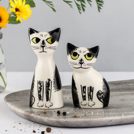 Salt And Pepper Shakers Black and White Cats