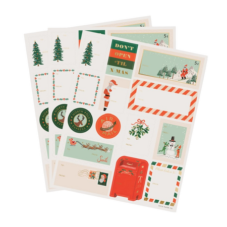 Sticker Set Gift Tags Santa's Workshop