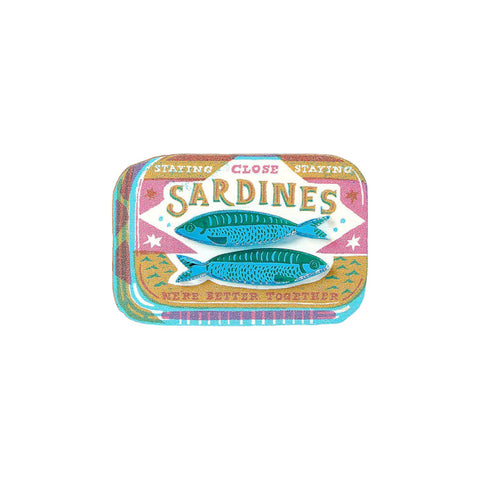 Sardine Tin Brooch