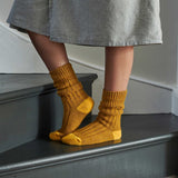 Socks Recycled Silk And Lambswool Mustard