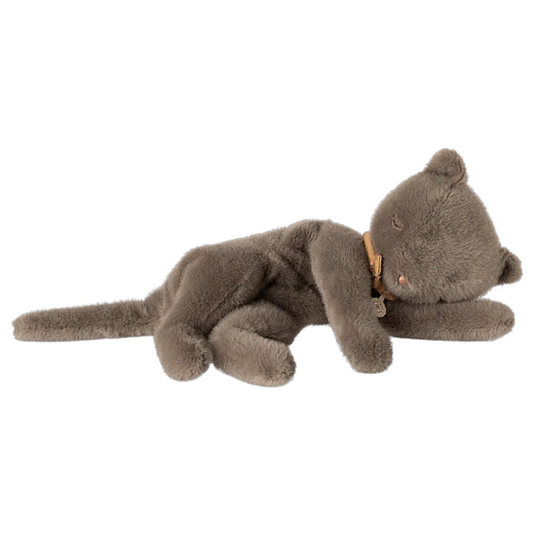 Sleeping Kitten Plush Medium Grey